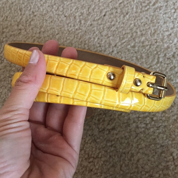 Ann Taylor Accessories - Ann Taylor Skinny Belt in Yellow - Never worn!